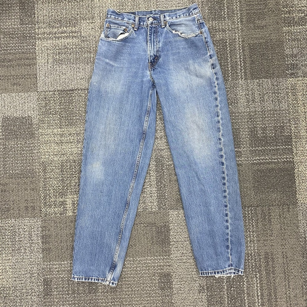 VTG Levis 560 Jeans‎ Mens 32x34 Blue Comfort Fit Tapered Leg distressed